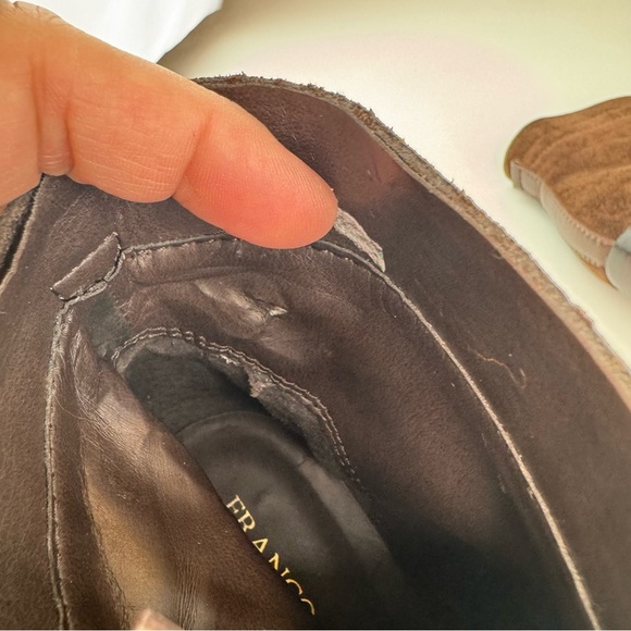 Franco Sarto Ozzie Dark Brown Suede Leather Lace Up Cap Toe Ankle Boot - Picture 6 of 15